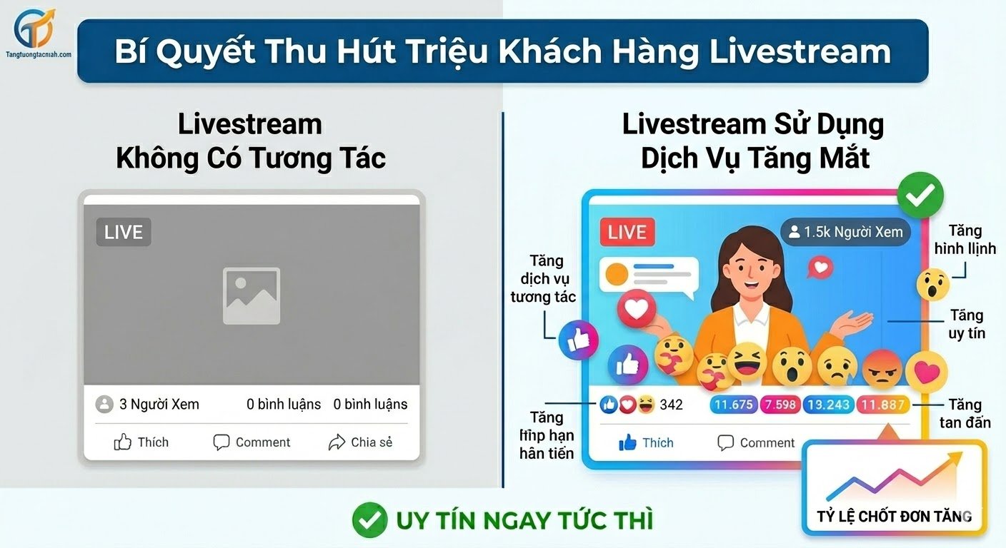 dịch vụ tăng mắt xem livestream uy tín