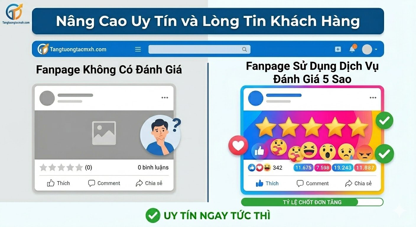 dịch vụ tăng đánh giá fanpage uy tín